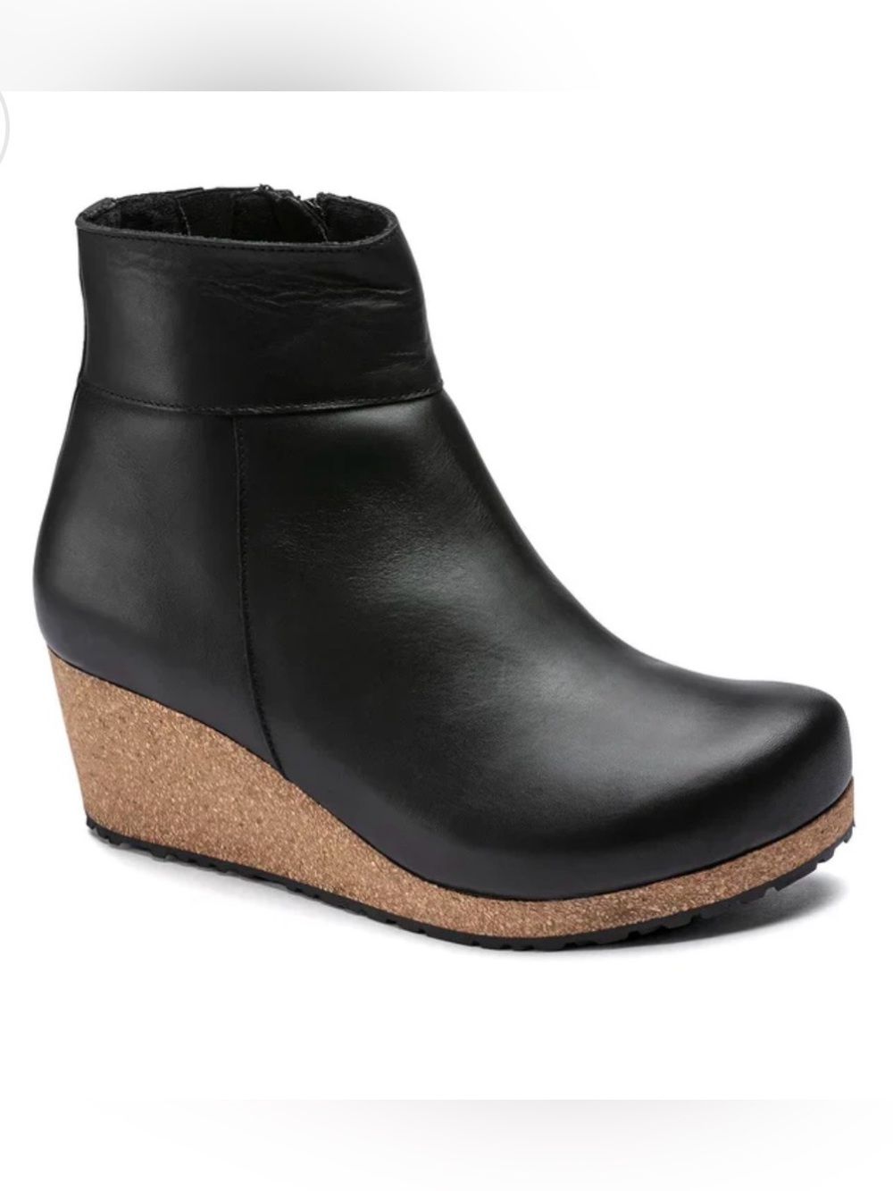 Papillo Birkenstock Women's Black Leather Wedge 41